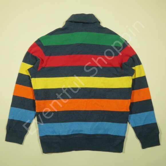 Cremieux Shawl Collar Sweater Mens L Blue Multi Colorblock Pullover New - Picture 3 of 6